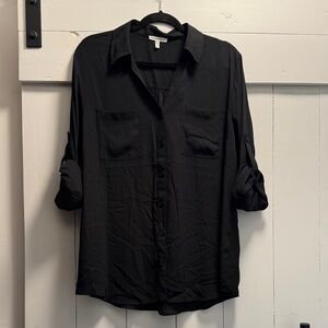 Maurices Black Casual Button Down Shirt XL Blouse